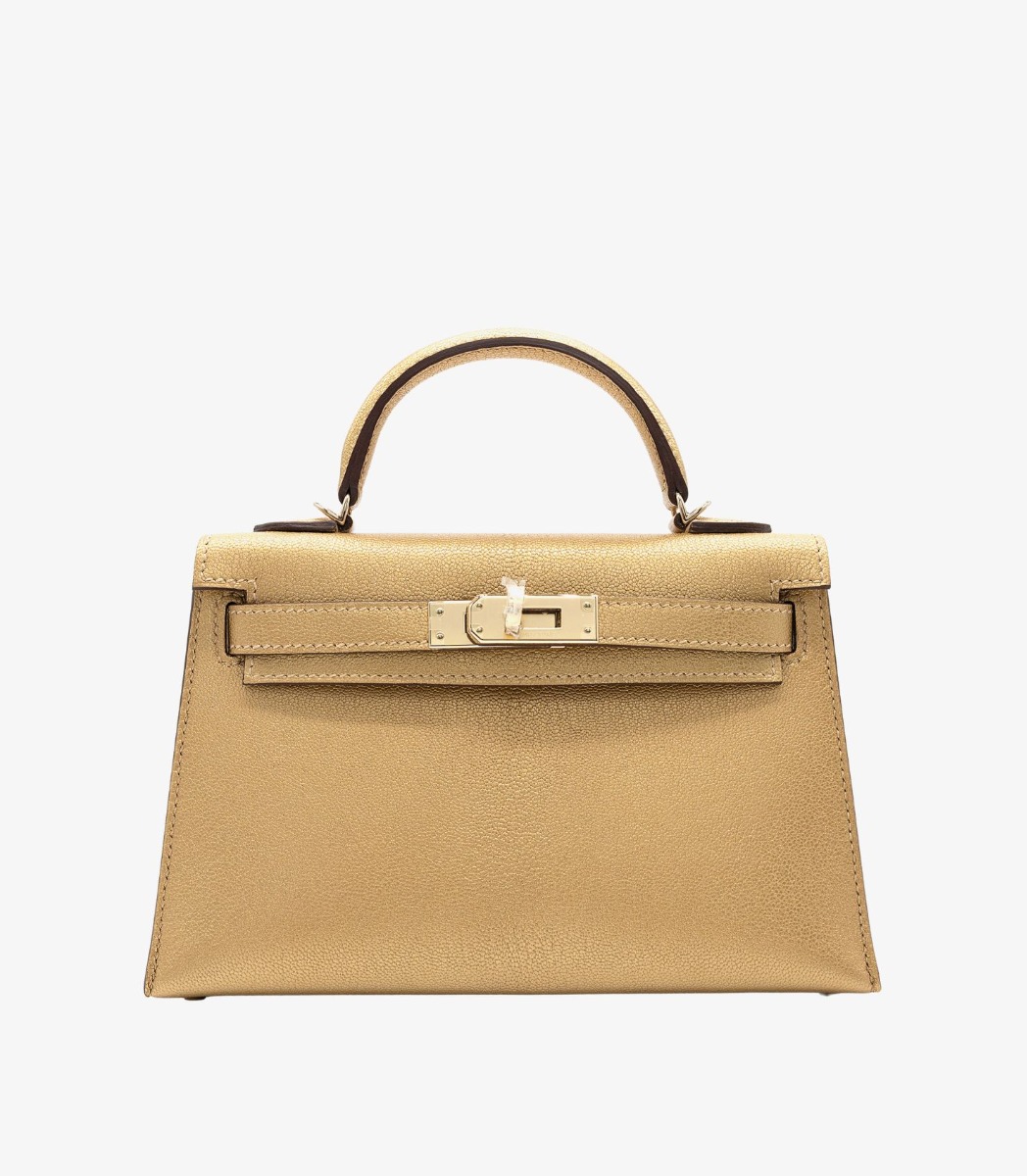 A Pre-Loved Hermès D'Ore Metallic Gold Chèvre Chamkila Leather Kelly 20cm II Sellier from Xupes A Pre-Loved Hermès D'Ore Metallic Gold Chèvre Chamkila Leather Kelly 20cm II Sellier from Xupes
