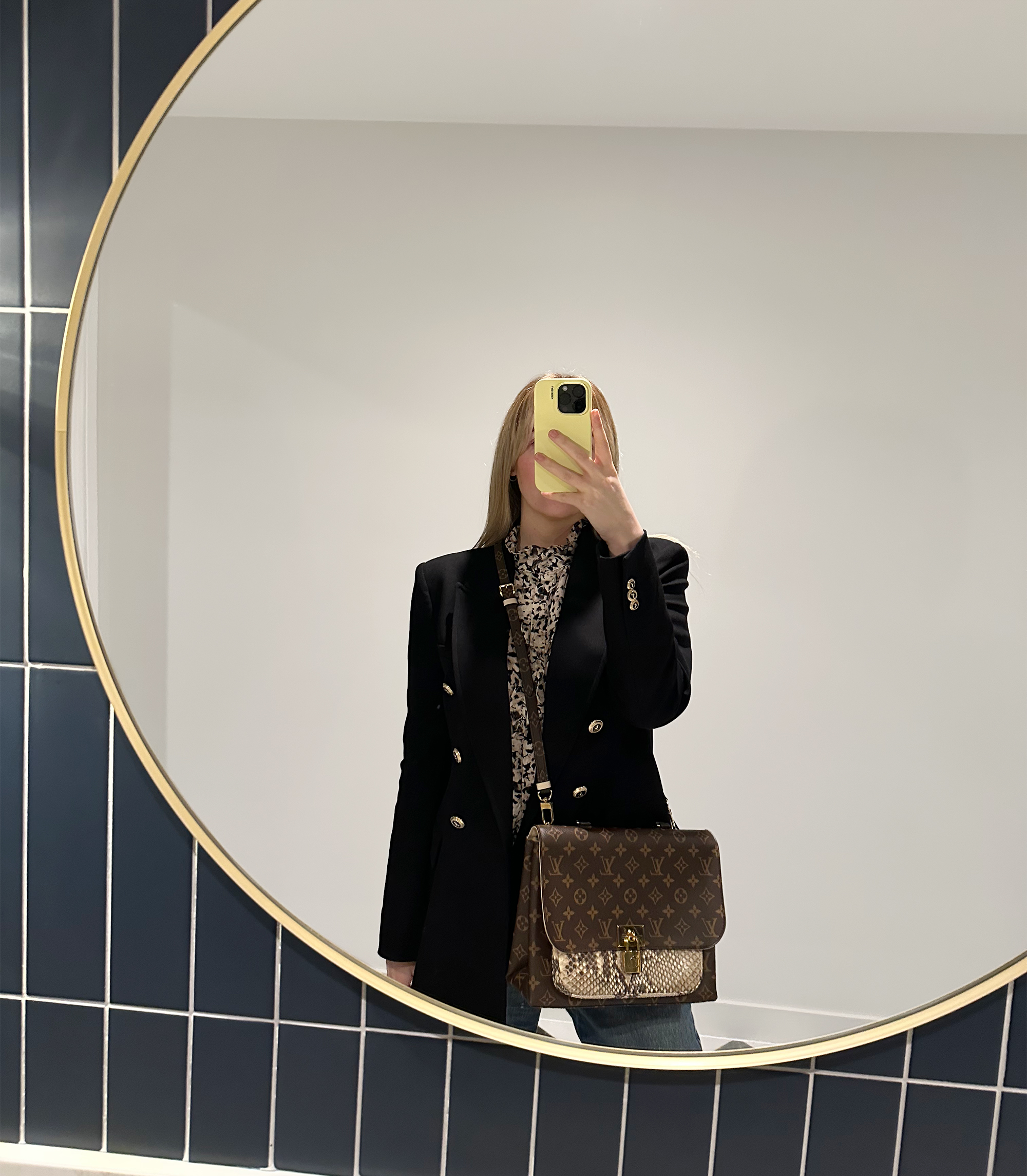 Brown Monogram Coated Canvas & Beige Python Leather Marignan