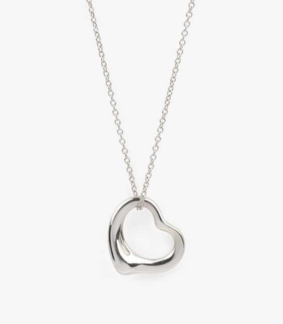 Sterling Silver 16mm Elsa Peretti Open Heart Pendant