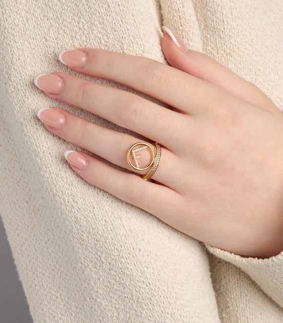Crystal Gold Tone F Is Fendi Ring