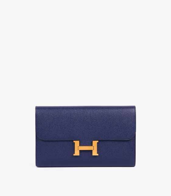 Blue Epsom Leather Constance To Go Slim Wallet