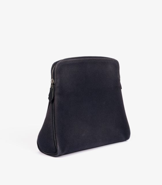 Blue Indigo Toile Canvas & Swift Leather Eevoo Pouch