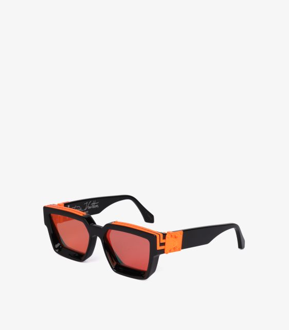 Black & Orange Acetate Mirrored 1.1 Millionaire Sunglasses - Size W