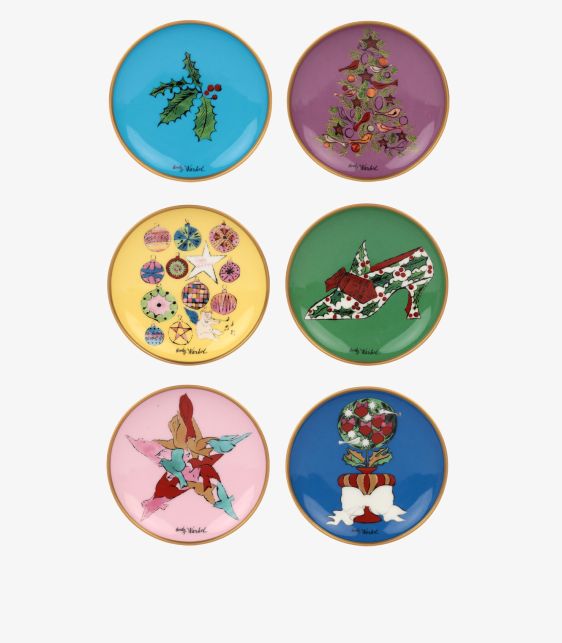 x Andy Warhol Festive Bone China Set of 6 Dessert Plates