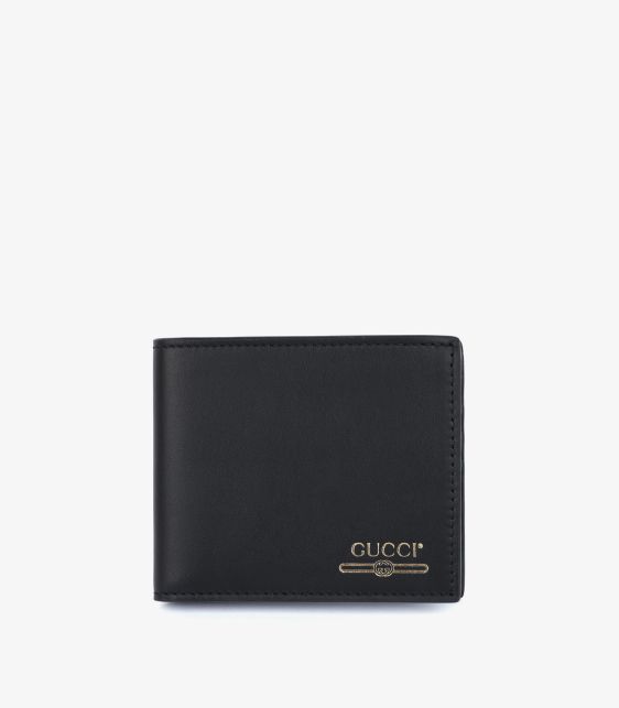 Black Smooth Calfskin Leather Bi-Fold Wallet