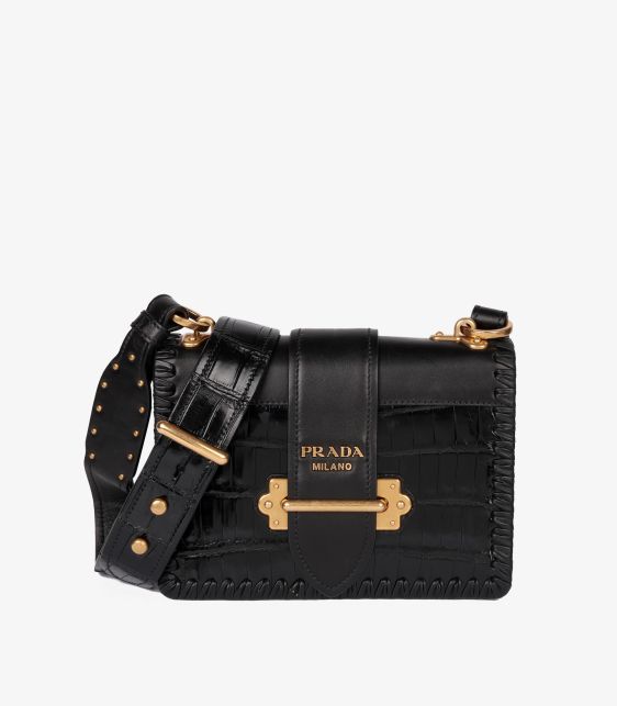 Black Smooth Calfskin & Matte Crocodile Leather Cahier