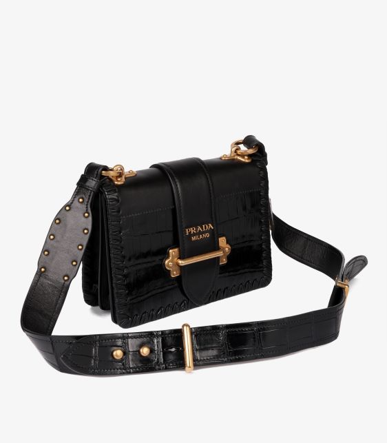 Black Smooth Calfskin & Matte Crocodile Leather Cahier