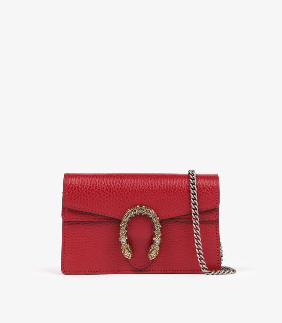 Hibiscus Red Pebbled Leather Super Mini Dionysus
