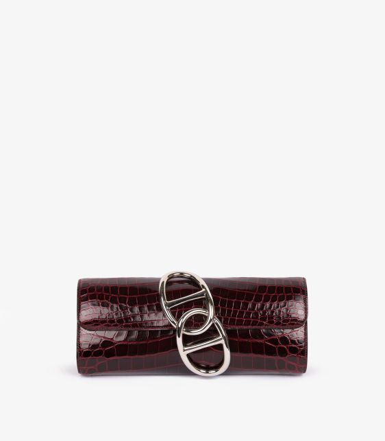Bordeaux Shiny Niloticus Crocodile Leather Egee