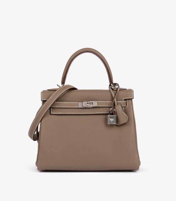 Etoupe Togo Leather Kelly 25cm Retourne