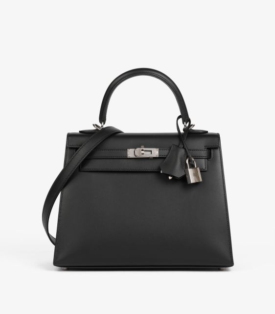 Black Sombrero Leather Kelly 25cm Sellier