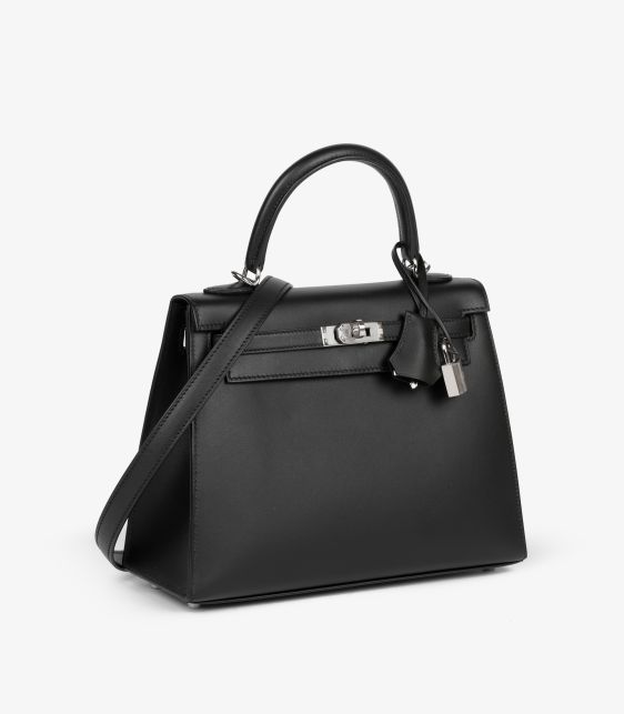 Black Sombrero Leather Kelly 25cm Sellier