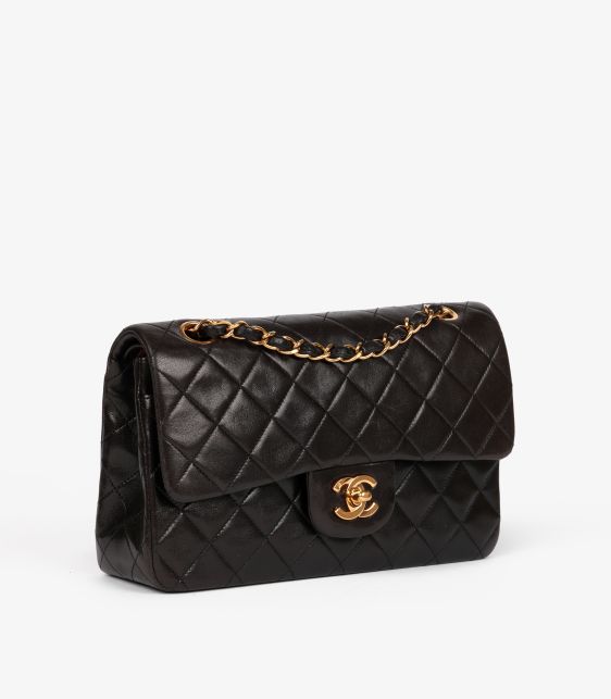 Black Quilted Lambskin Vintage Small Classic Double Flap Bag