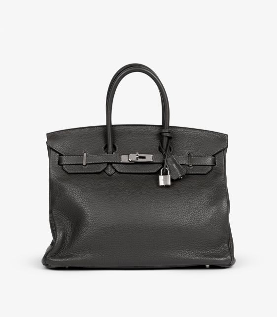 Graphite Grey Clemence Leather Birkin 35cm Retourne