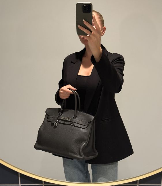 Graphite Grey Clemence Leather Birkin 35cm Retourne