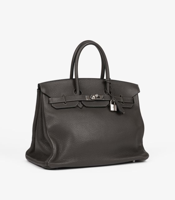 Graphite Grey Clemence Leather Birkin 35cm Retourne