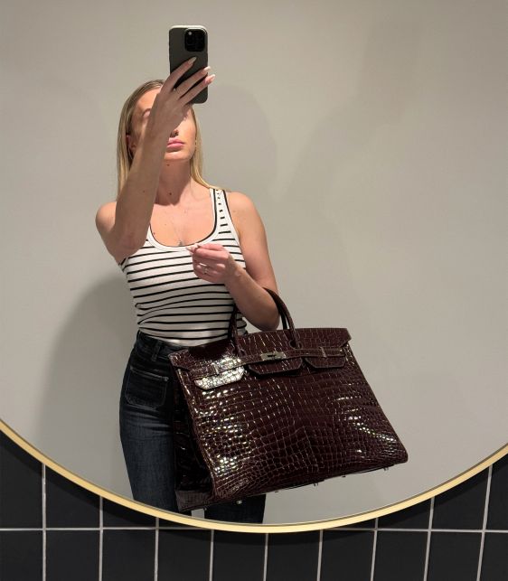Havane Shiny Porosus Crocodile Leather Birkin 50cm Retourne