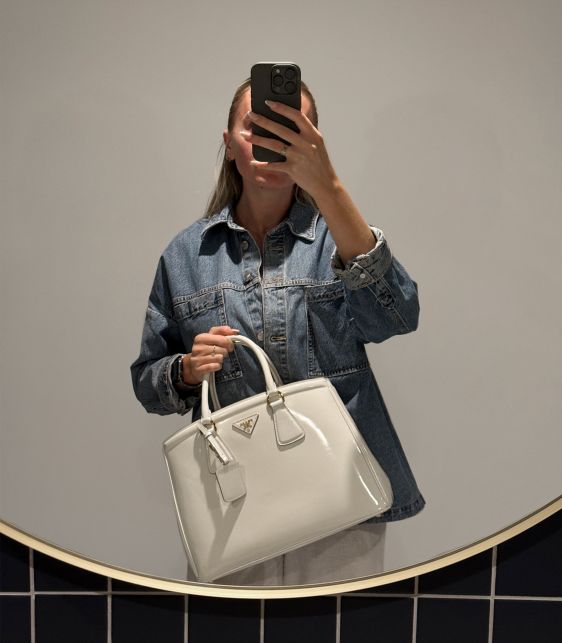 Bianco Spazzolato Leather Parabole Tote