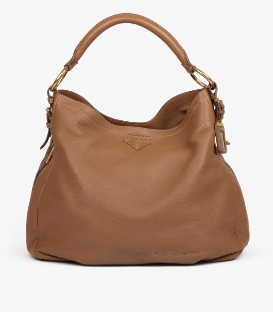 Cammello Deerskin Leather Large Double Zip Hobo