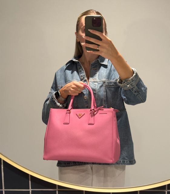 Begonia Saffiano Lux Leather Large Galleria Tote