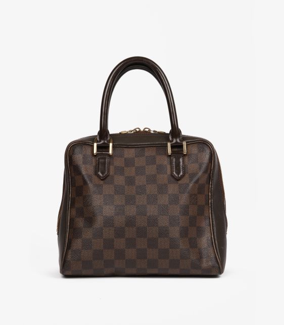 Damier Ebene Coated Canvas & Calfskin Leather Vintage Brera Tote with Wallet