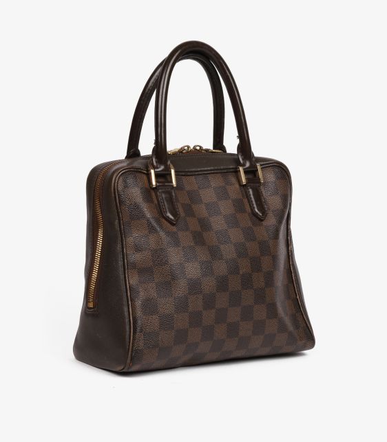Damier Ebene Coated Canvas & Calfskin Leather Vintage Brera Tote with Wallet