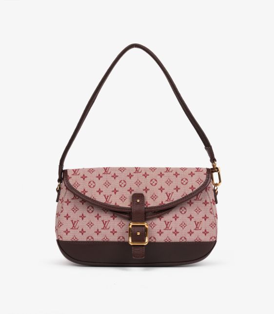 Cherry Mini Lin Monogram Canvas & Cowhide Leather Vintage Marjorie