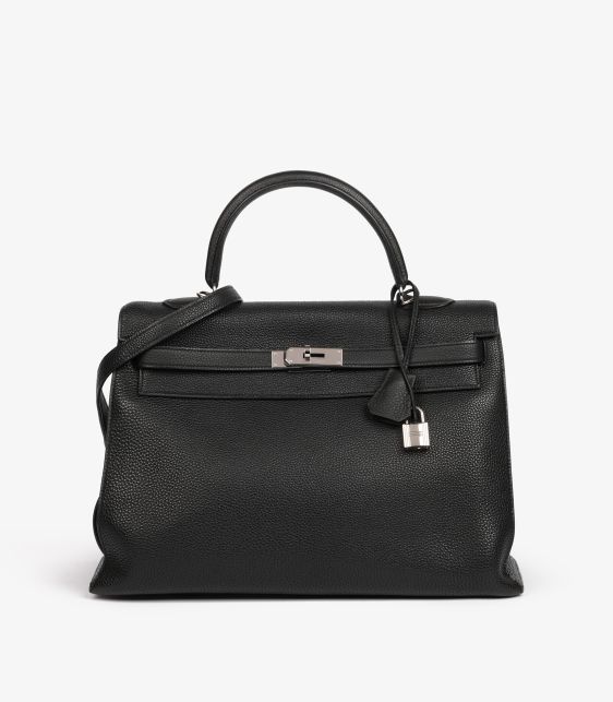 Black Togo Leather Vintage Kelly 35cm Sellier