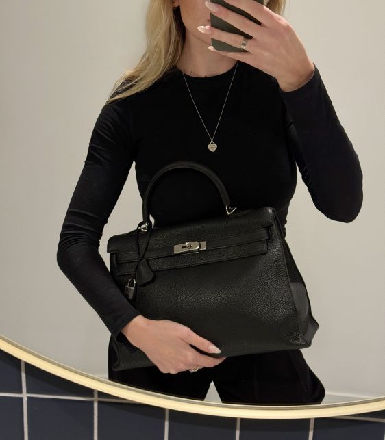 Black Togo Leather Vintage Kelly 35cm Sellier