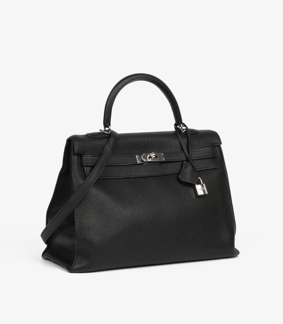 Black Togo Leather Vintage Kelly 35cm Sellier