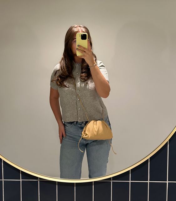 Almond Calfskin Leather Mini The Pouch