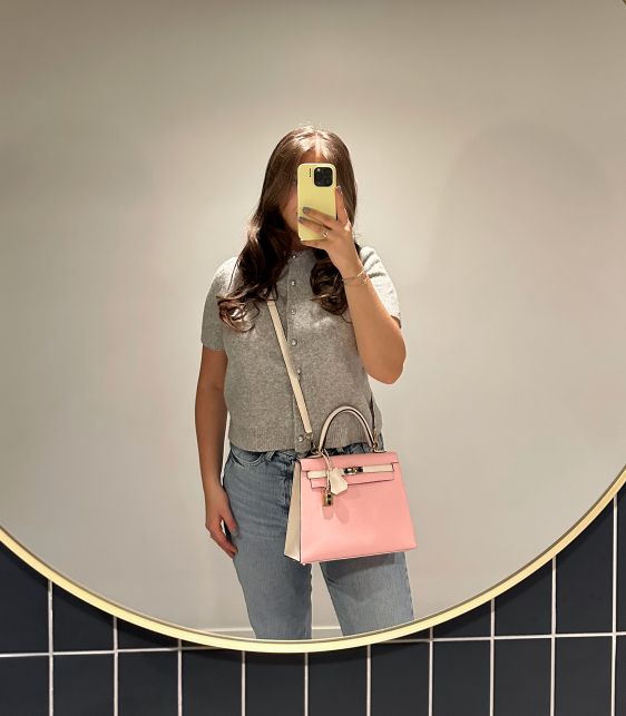 Rose Sakura & Nata Chevre Mysore Leather HSS Special Order Kelly 25cm Sellier