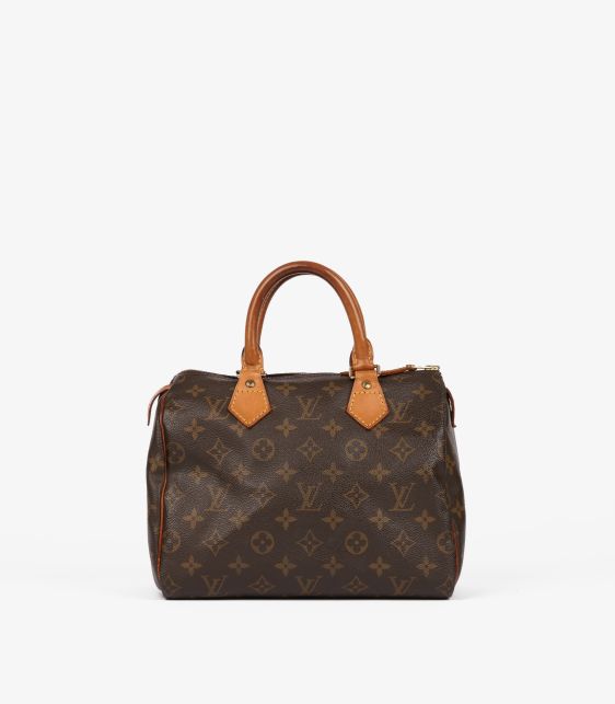 Brown Monogram Coated Canvas & Vachetta Leather Vintage Speedy 25