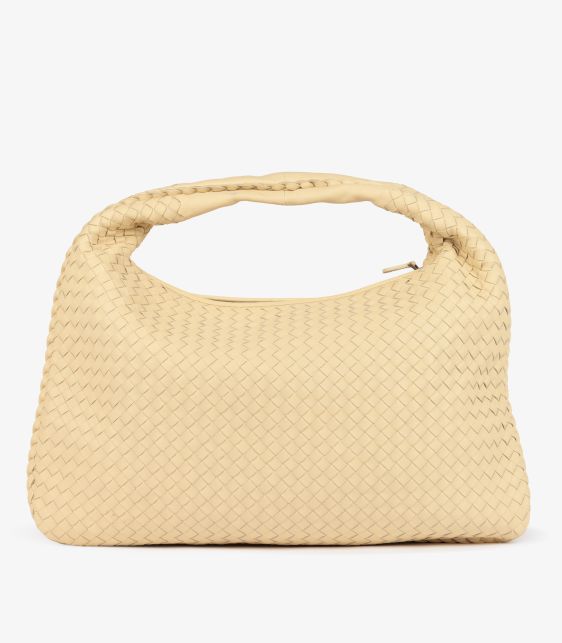 Vanilla Intrecciato Woven Nappa Leather Large Hobo Bag