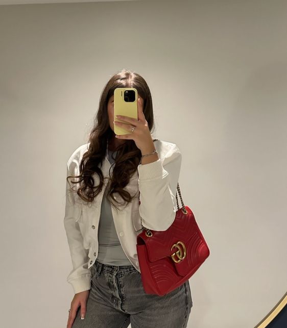 Red Quilted Calfskin Leather Medium GG Marmont