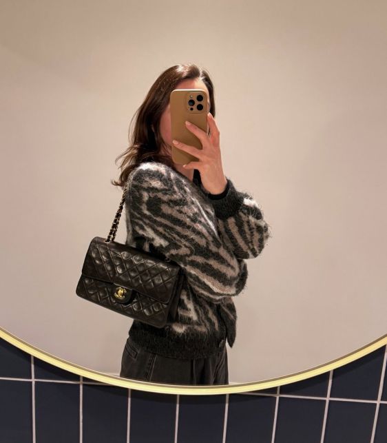 Black Quilted Lambskin Vintage Medium Classic Double Flap Bag