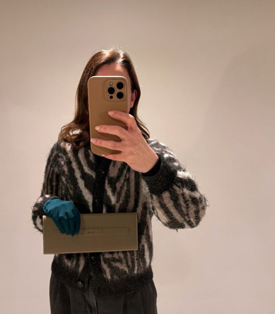Etoupe Swift Leather Shadow Birkin Cut Clutch