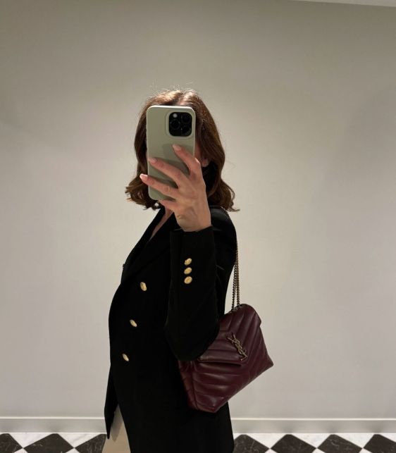 Bordeaux Y Quilted Lambskin Leather Small Loulou