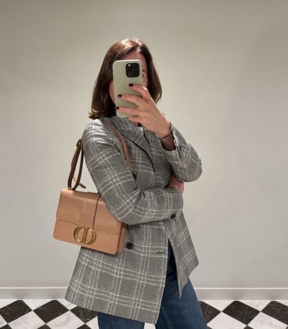 Pink Smooth Calfskin Leather 30 Montaigne Bag