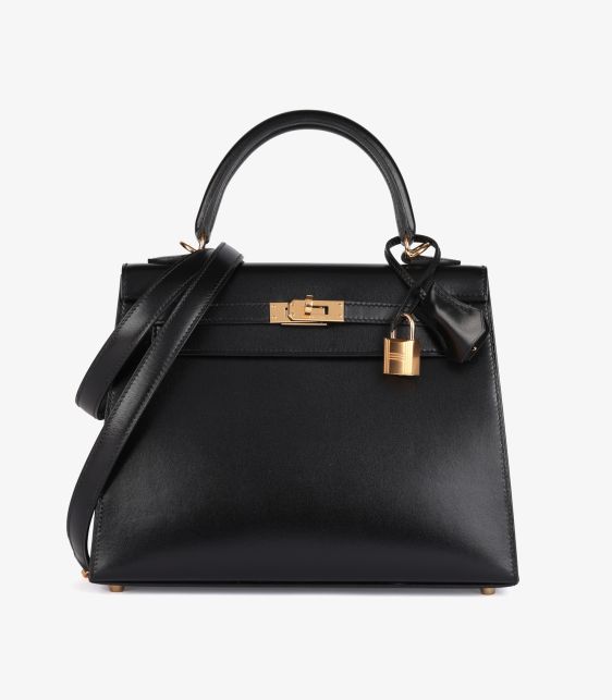 Black Box Calf Leather Kelly 25cm Sellier