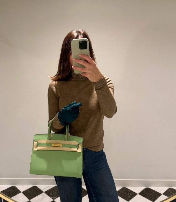 Vert Criquet Epsom Leather Birkin 30cm Sellier