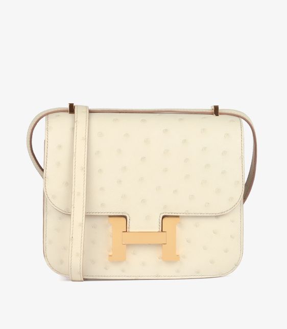 Hermès Pre-Owned Nata Ostrich Leather Constance 18 CB1664 at Xupes