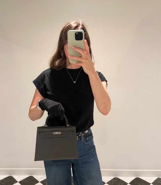 Graphite Madam Epsom Leather Kelly 25cm Sellier