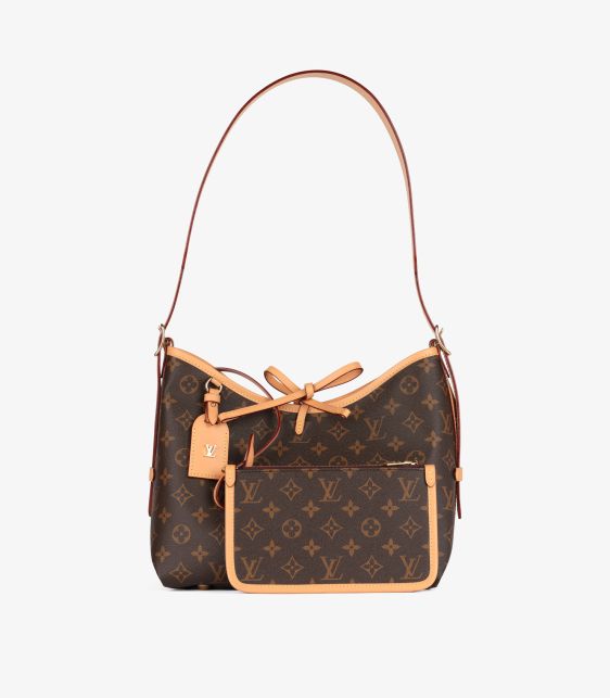 Brown Monogram Coated Canvas & Vachetta Leather Carryall PM