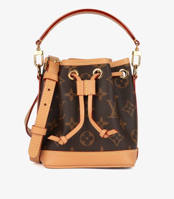 Brown Monogram Coated Canvas & Vachetta Leather Nano Noé