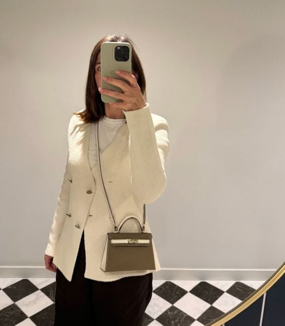 Etoupe & Nata Chèvre Mysore Leather Special Order HSS Kelly 20cm II Sellier