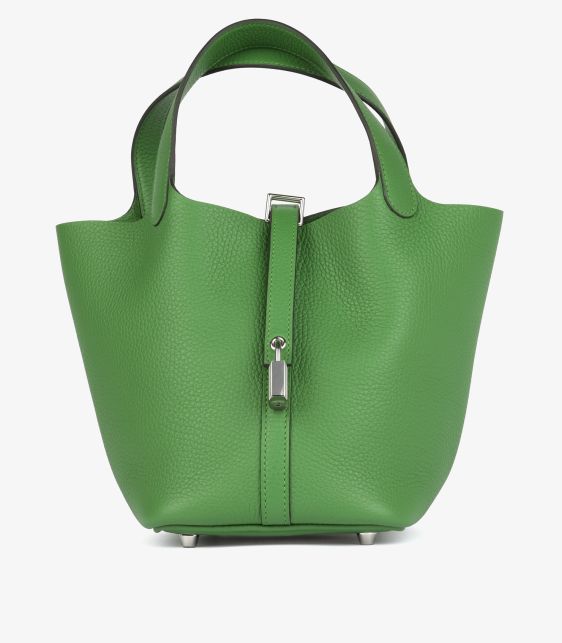 Vert Yukka Clemence Leather Picotin Lock 18