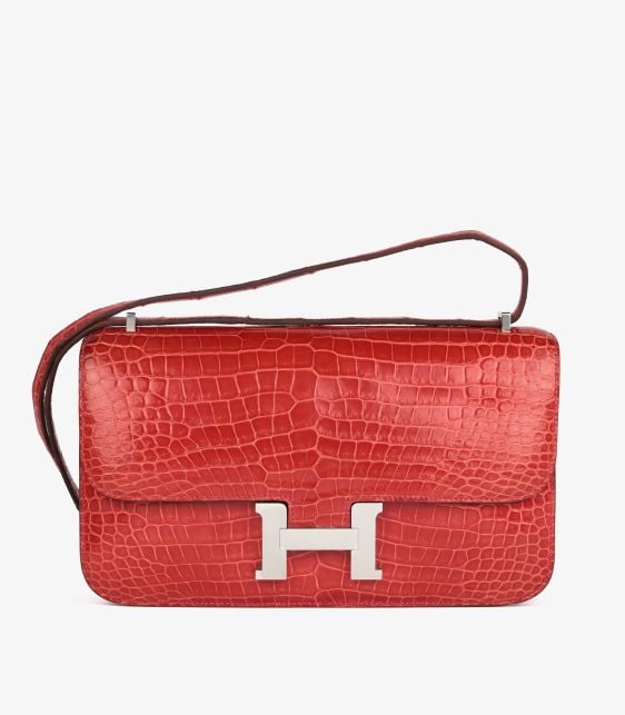 Sanguine Shiny Porosus Crocodile Leather Constance Elan