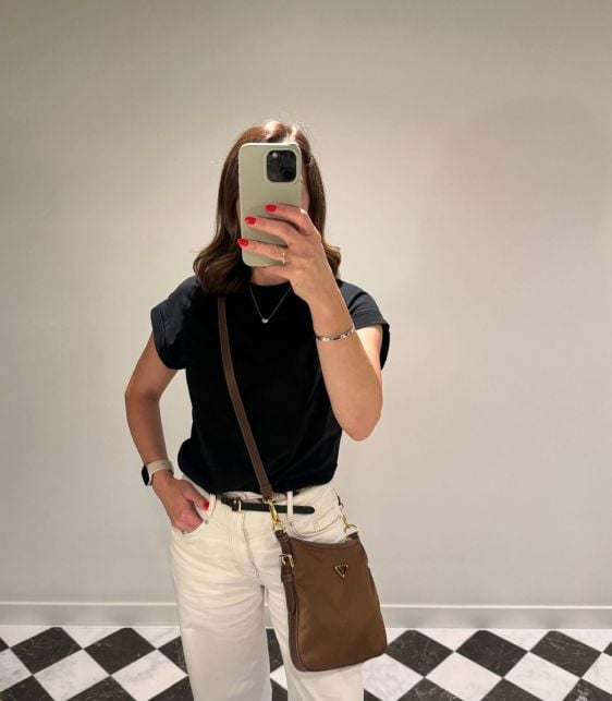 Corinto Tessuto Nylon & Saffiano Leather Bandoliera Messenger