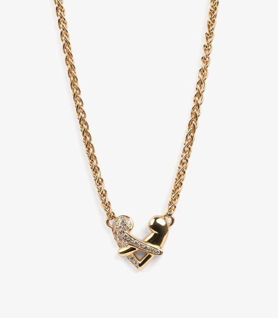 18k Yellow Gold Vintage Diamond Hug Necklace